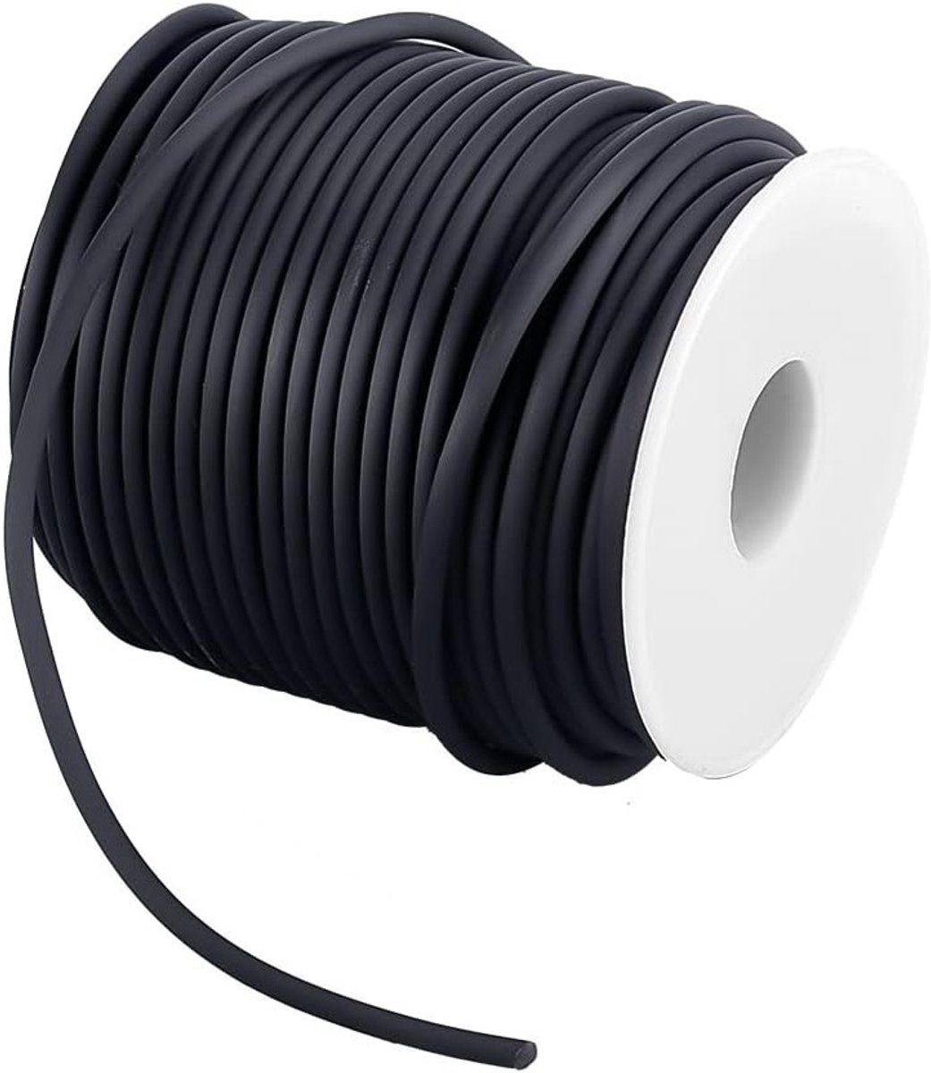 1 Rol van 30m Solid Rubber Cord Plastic Touw voor DIY Creatieve Projecten, 3mm Dikte, Wit, 78mm Hoog, 68mm Breed