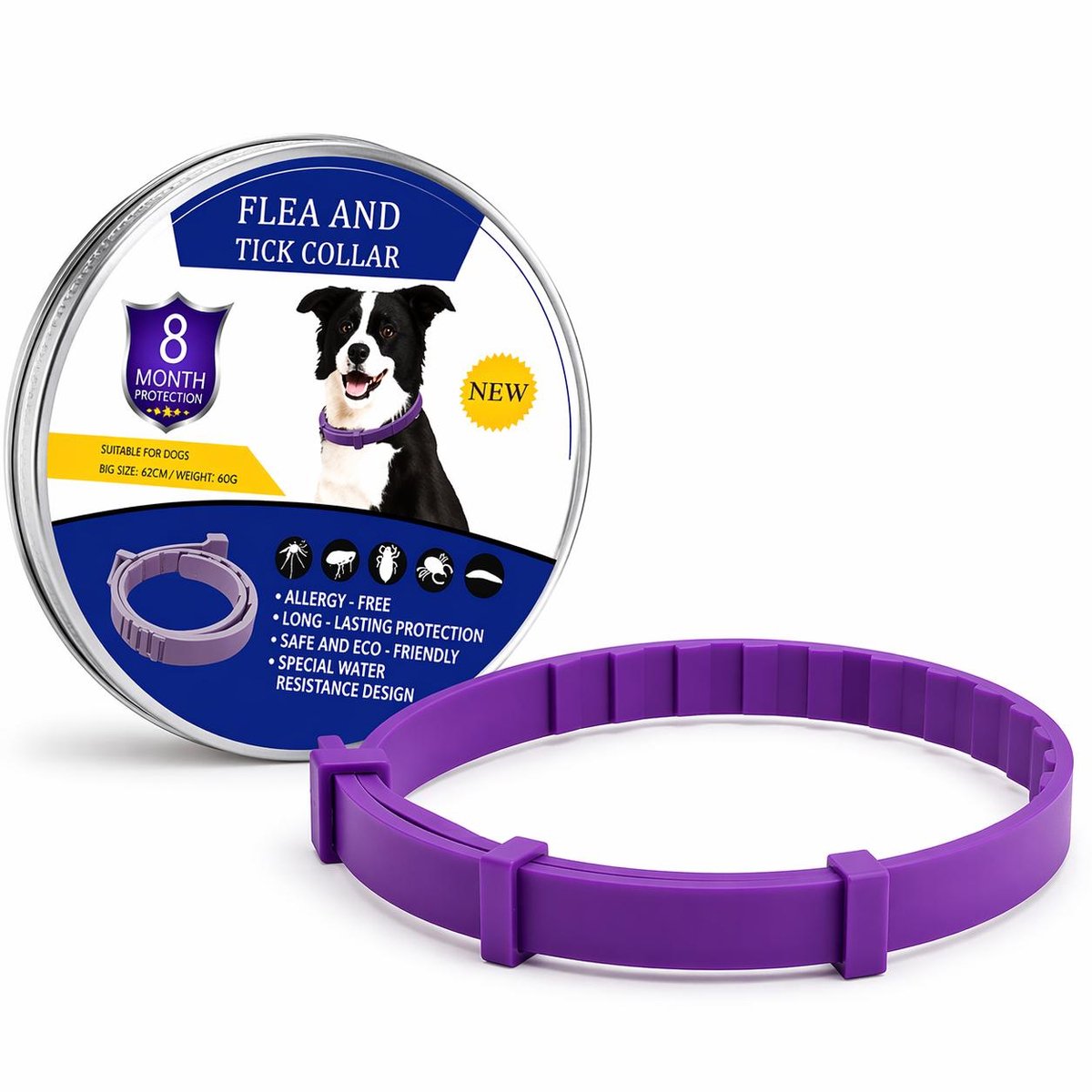 Vlooienband Hond en Tekenband met 8 maanden bescherming