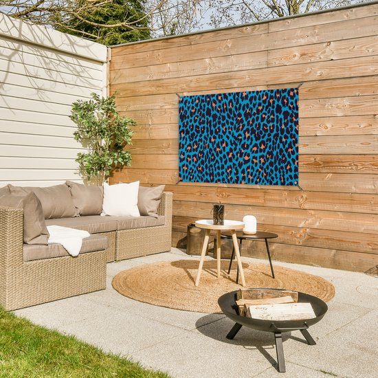 Posters de jardin Imprimé léopard - Design - Blauw - 90x60 cm