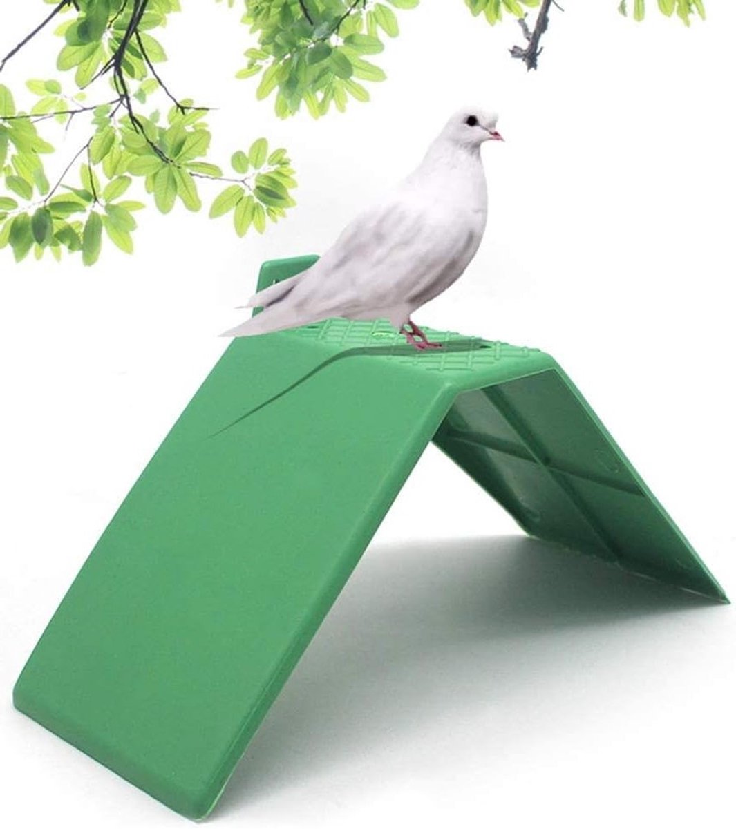 Set van 10 groene plastic vogelsteunen voor duiven - Antislip perches voor vogelkooien en accessoires