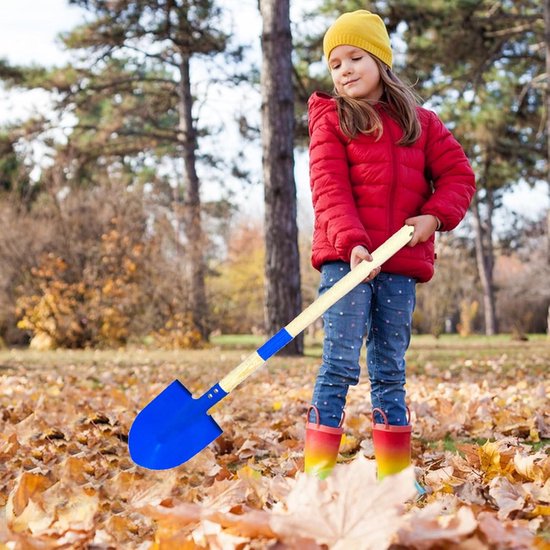 Kindertuingereedschap Set - Zandschep Houten Handvat - Buiten Spelen - Ergonomisch Ontwerp - 72 cm Schep - Metaal — afbeelding 5