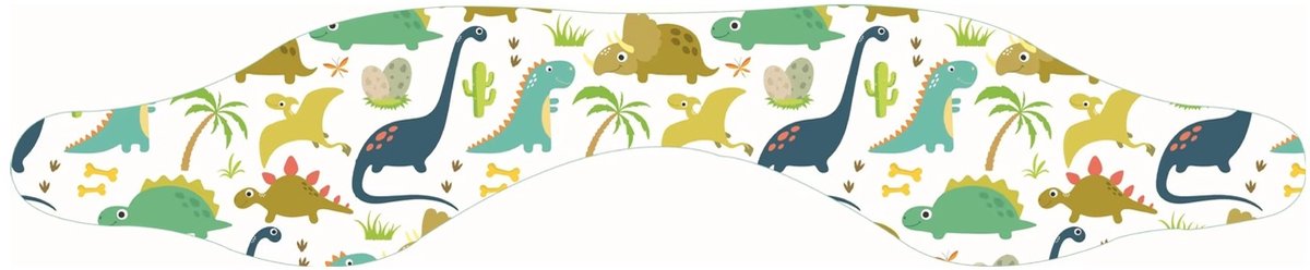 Aventrix Zwem Hoofdband Kind – Oorbeschermer Zwemmen – Neopreen – Voorkomt Water in Oren – Comfortabel & Verstelbaar – 3 t/m 10 Jaar (49-56 cm) - dino wit