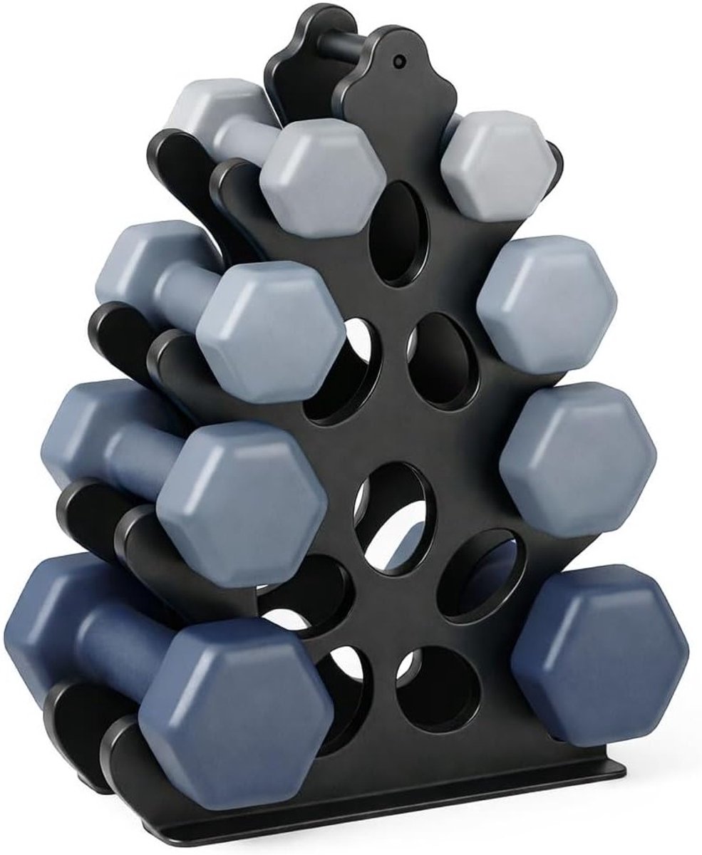 4-Tier Gewichtenrek van Metaal voor Thuis Gym - Opbergrek voor Dumbbells en Krachttraining