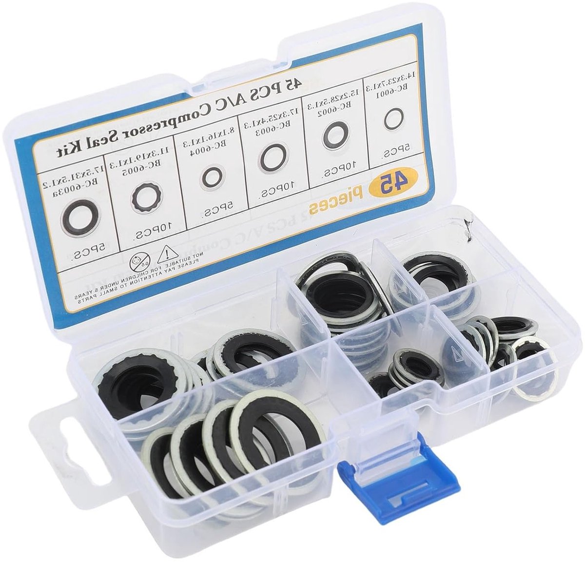 45Pcs Universele Sealing Rings voor Airconditioning Compressoren - Gasket Set voor Auto Reparaties en Opslaggemak