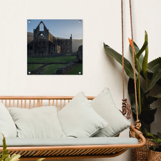 Sunrise at Tintern Abbey in Wales affiche de jardin toile en vrac 50x50 cm - petit - Toile de jardin / Toile d'extérieur / Peintures pour l'extérieur (décoration de jardin)