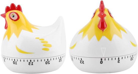 Schattige Mechanische Kooktimer in de Vorm van een Kippetje voor Keuken en Huishoudelijke Decoratie, Tijdwaarschuwing en Kookhulp van Merkloos — afbeelding 3