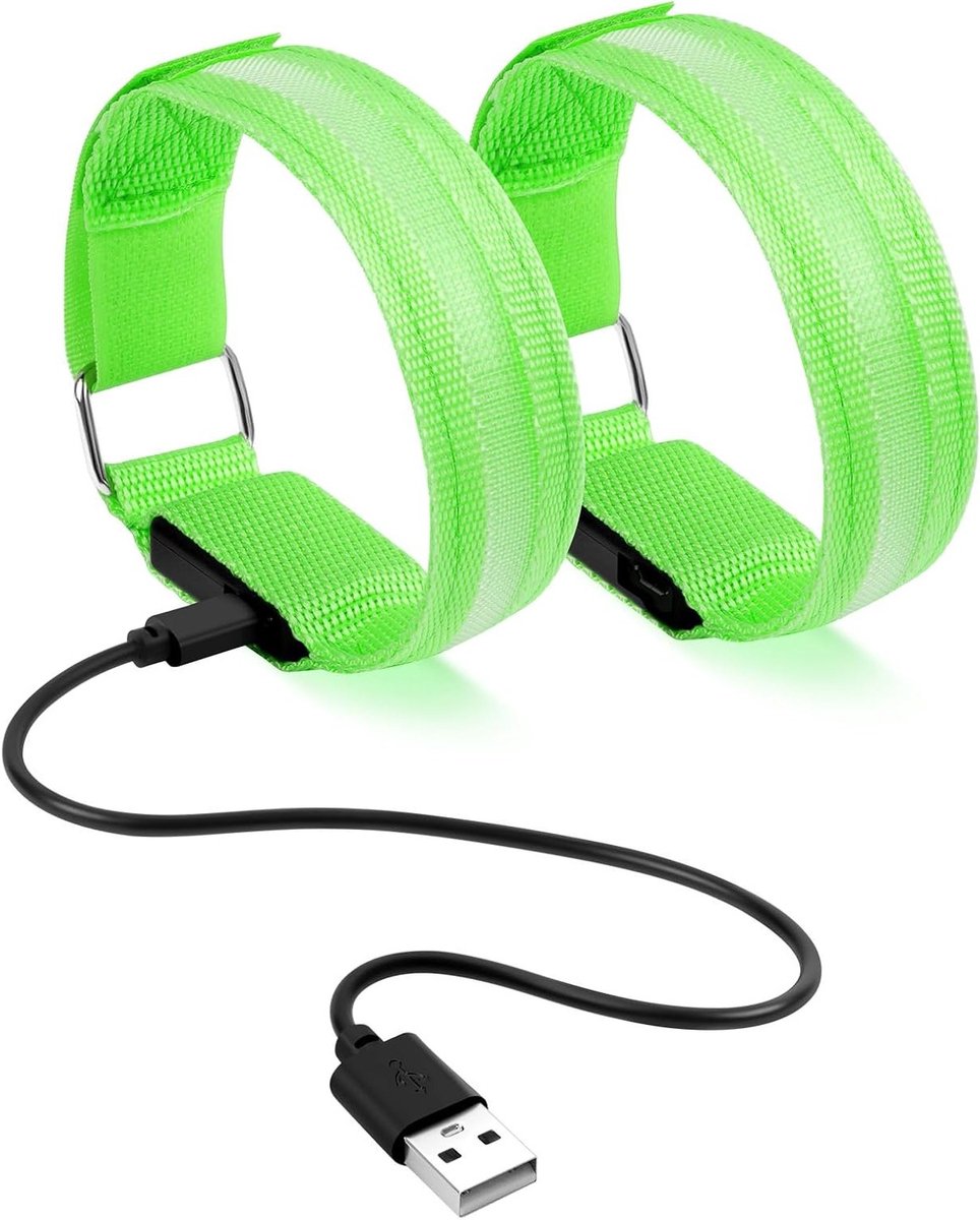 LED Armband met Verlichting, Flitsende Armbanden voor Kinderen en Volwassenen, Veiligheid voor Hardlopen, Wandelen met Honden en Buitenactiviteiten