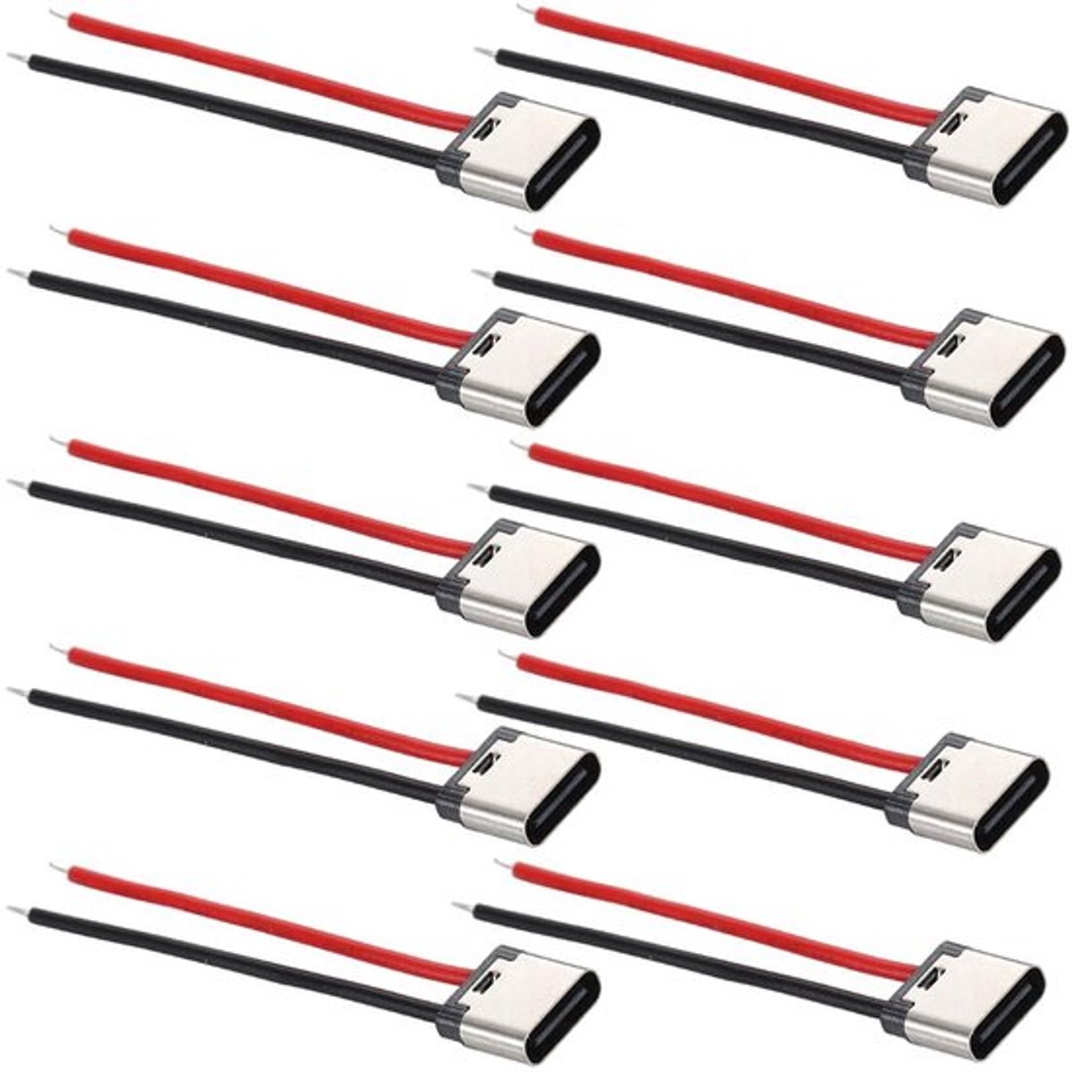 USB C vrouwelijke connectorkabel voor het opladen van mobiele telefoons - 10 stuks