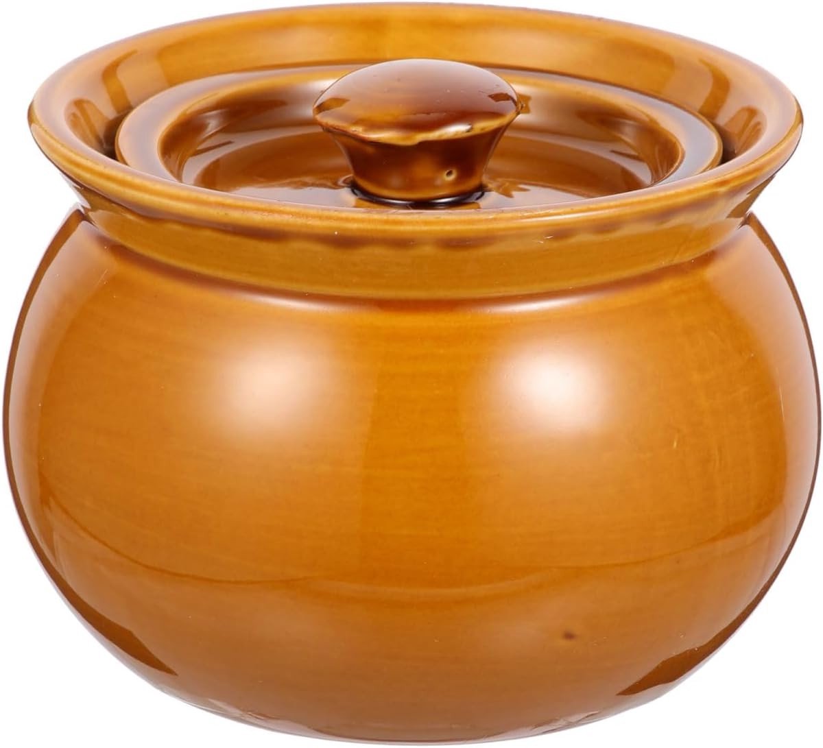 Pot steengoed met fermentatiedeksel voor soep, voorraad en stoomoven - Keramische kom voor Japanse crème brûlée en rijst koken