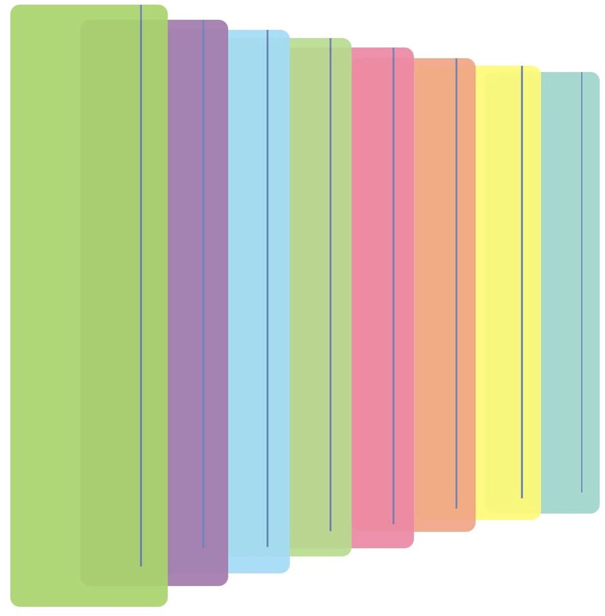 Set van 8 Kleurrijke Leesstrips - LED Leeshulpmiddelen, Visuele Hulpmiddelen en Volgregels voor Dyslexie en Vermindering van Visuele Stress (8 Kleuren)