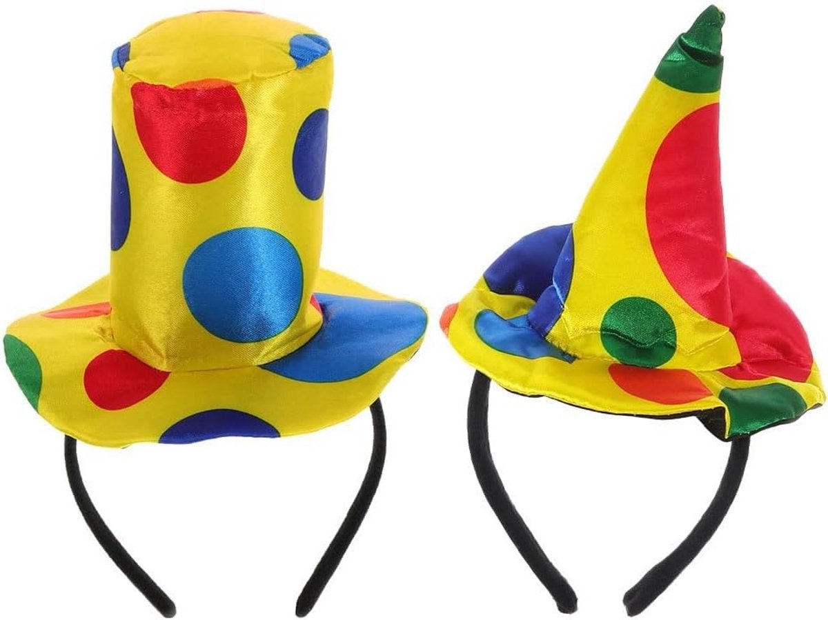 Clownhoofdband voor Halloween - 2 stuks haarbanden voor volwassenen, cosplaysieraden en feestaccessoires voor kostuumfeesten en themafeesten