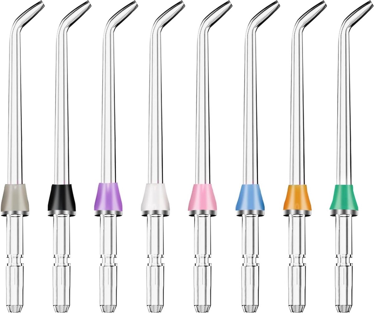Set van 8 Vervangbare Water Flosser Opzetstukken voor Mondhygiëne, Tandheelkundige Reiniging en Effectieve Tandflossing