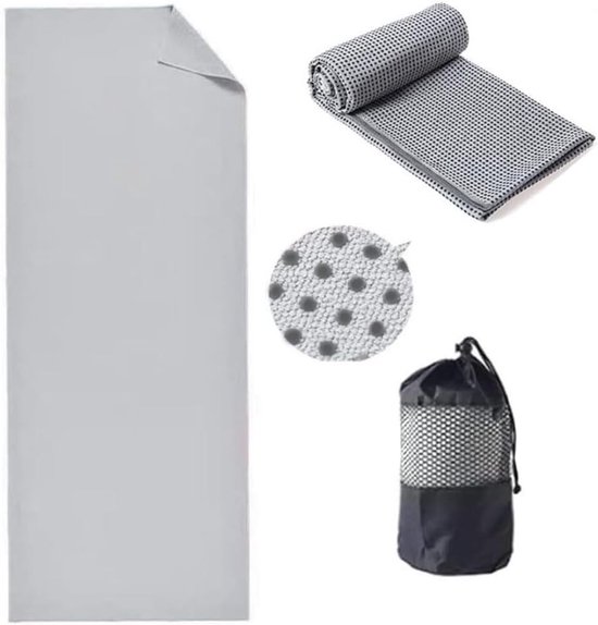 Ultra Zachte en Sneldrogende Yoga Handdoek - Antislip Fitness Mat Handdoek voor Hot Yoga en Oefeningen, Inclusief Draagtas en Absorberend Materiaal — afbeelding 2