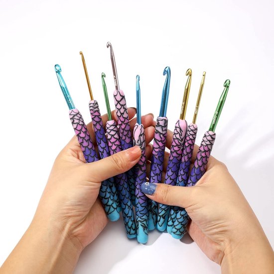 Mermaid Haaknaald 2.75mm - Solide Metaal Haaknaald voor Artritis, Comfortabele Handgreep en Ideaal voor Beginners en Gevorderden — afbeelding 3