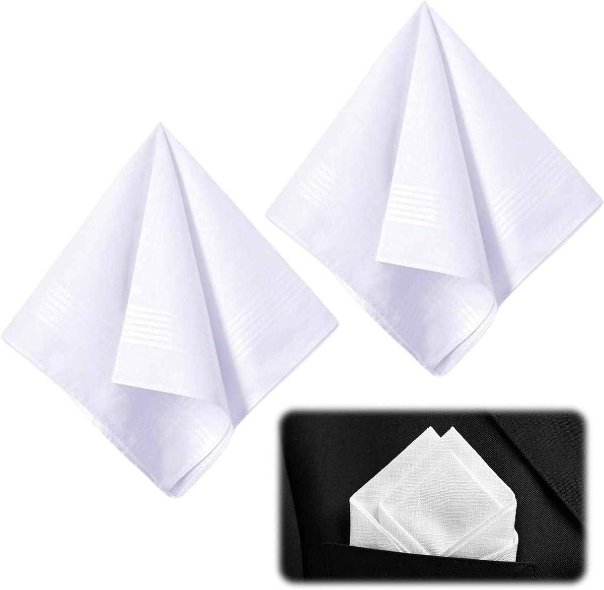 Stijlvolle Witte Zijden Zakdoeken voor Mannen - Luxe Handkerchiefs, Kostuum Accessoire, Perfect voor Speciale Gelegenheden