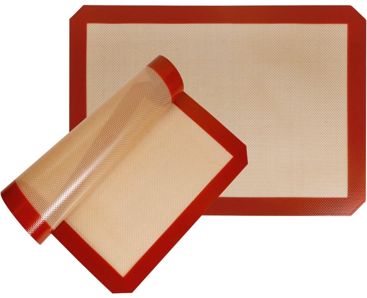 TOVBMUP Siliconen Bakmat - Ovenmat van glasvezel - Anti-kleef - Beige - 42x30cm - 2 stuks