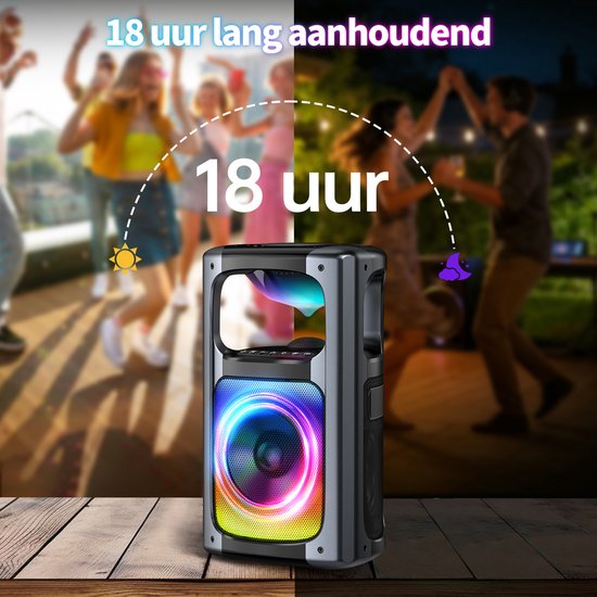 Draadloze 360°-surround-partybox - draagbare Bluetooth-luidspreker - 80 W met versterkte bas van Merkloos — afbeelding 2