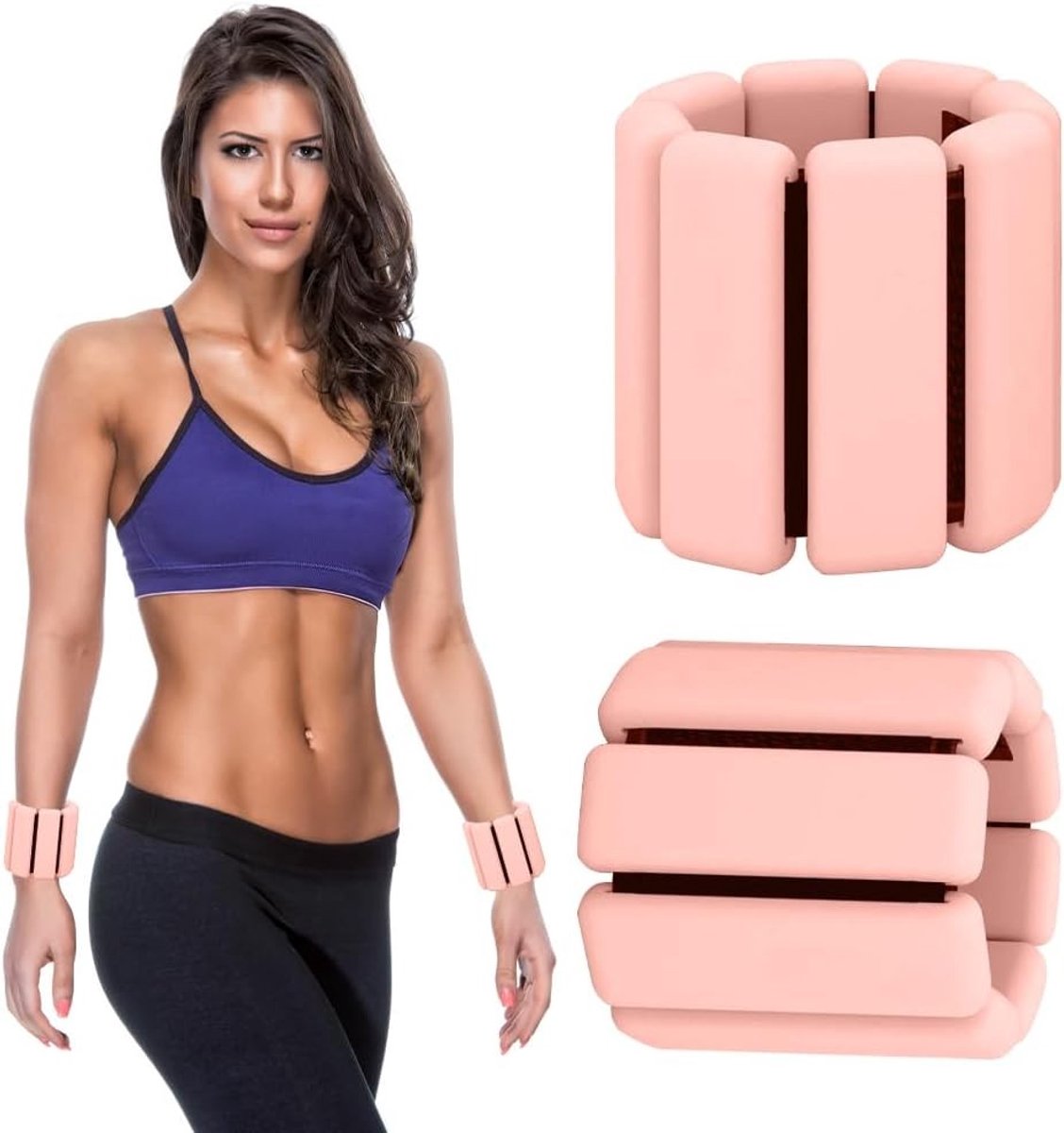 Verstelbare Pols- en Enkelgewichten Set van 2 (0,45 kg) voor Effectieve Workouts, Yoga, Pilates en Jogging