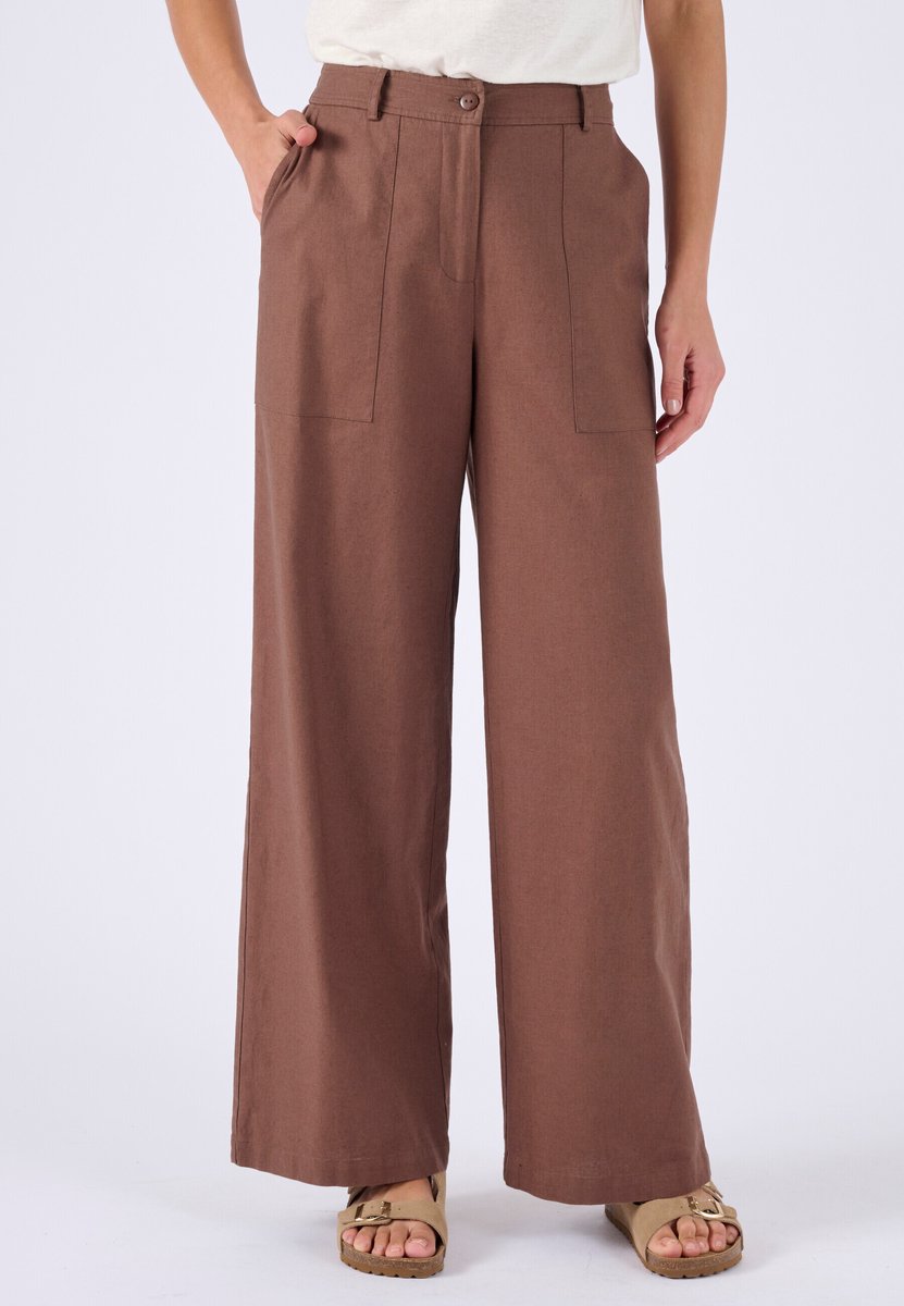 Damart - Broek van linnen- en katoenmix - Dames - Blauw - 38