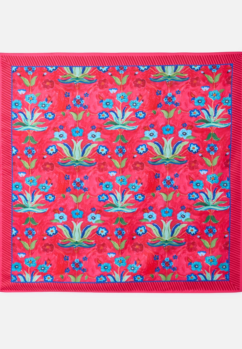 Damart - Foulard sjaal bloemmotief - Dames - Roze - Eén maat