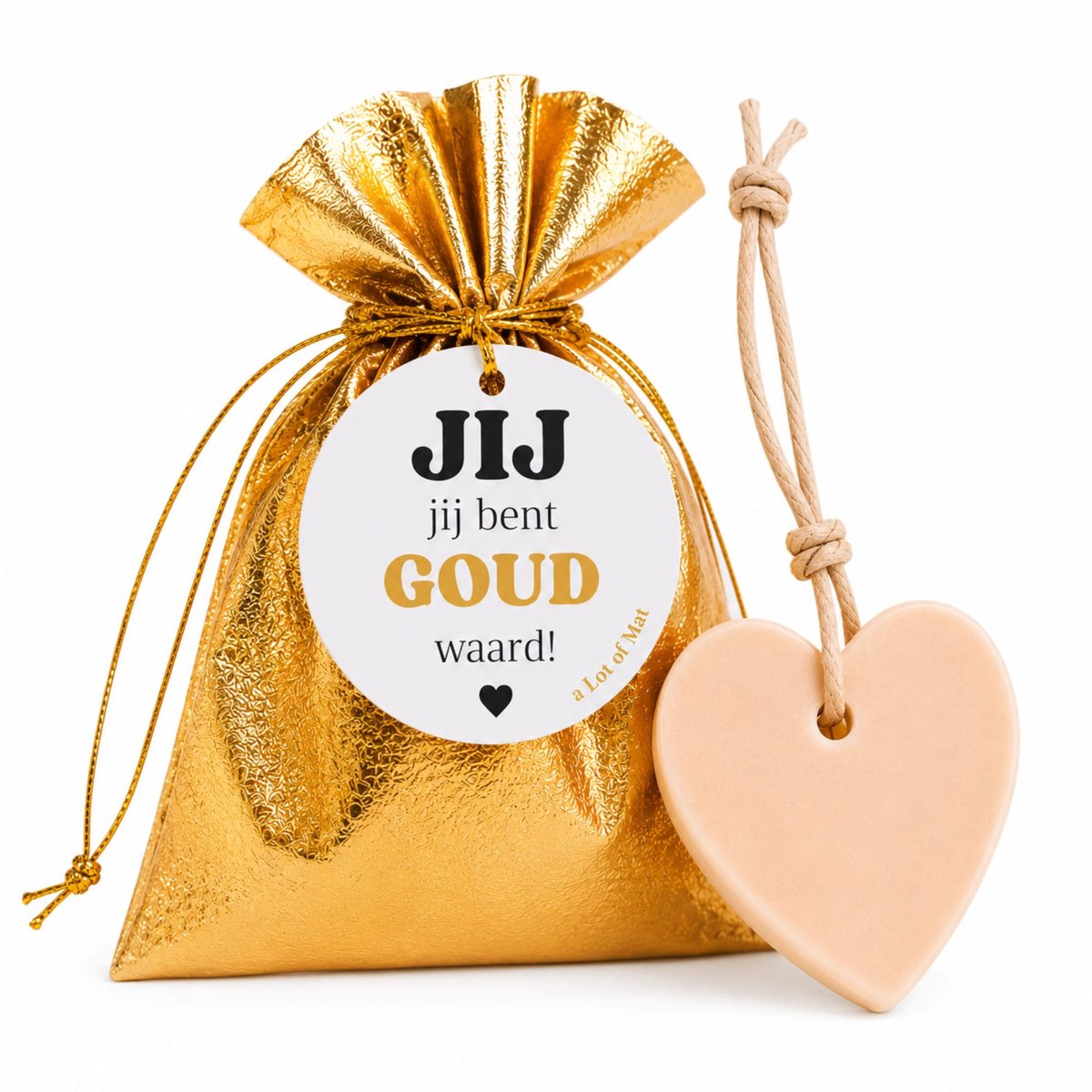 Jij Bent Goud Waard Cadeau - Zeephart in Gouden Cadeauzakje - a Lot of Mat