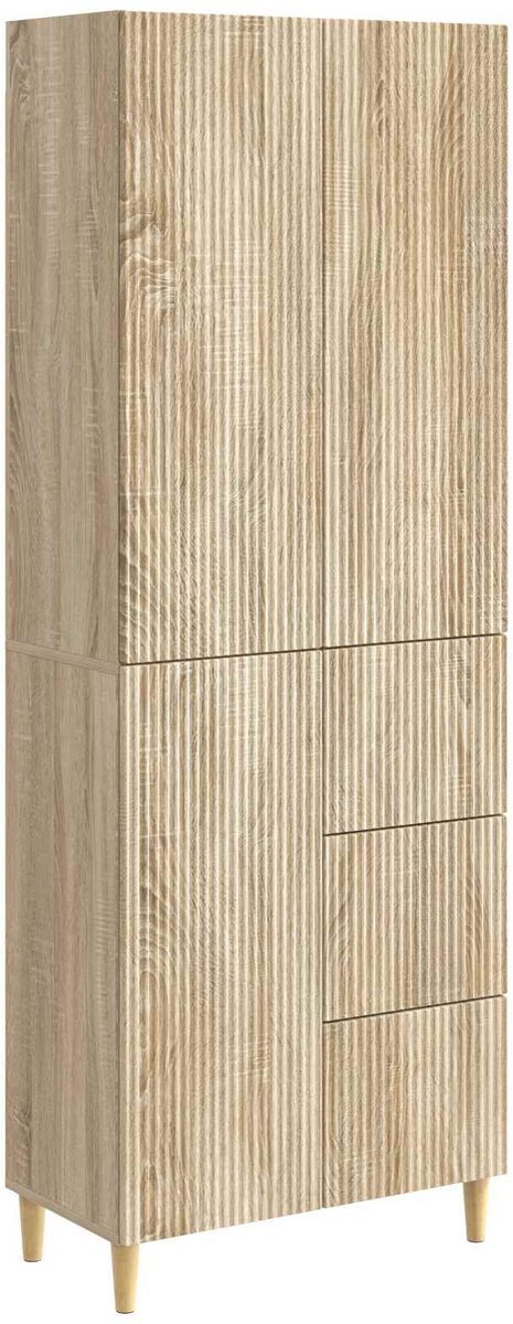 vidaXL Kast - Set - 2 - st - Sonoma - Eiken - Bewerkt - hout Sonoma Eiken