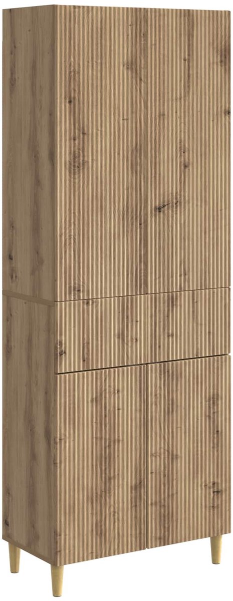 vidaXL Kast - Set - 2 - st - Artisanaal - eiken - Bewerkt - hout Artisanaal eiken