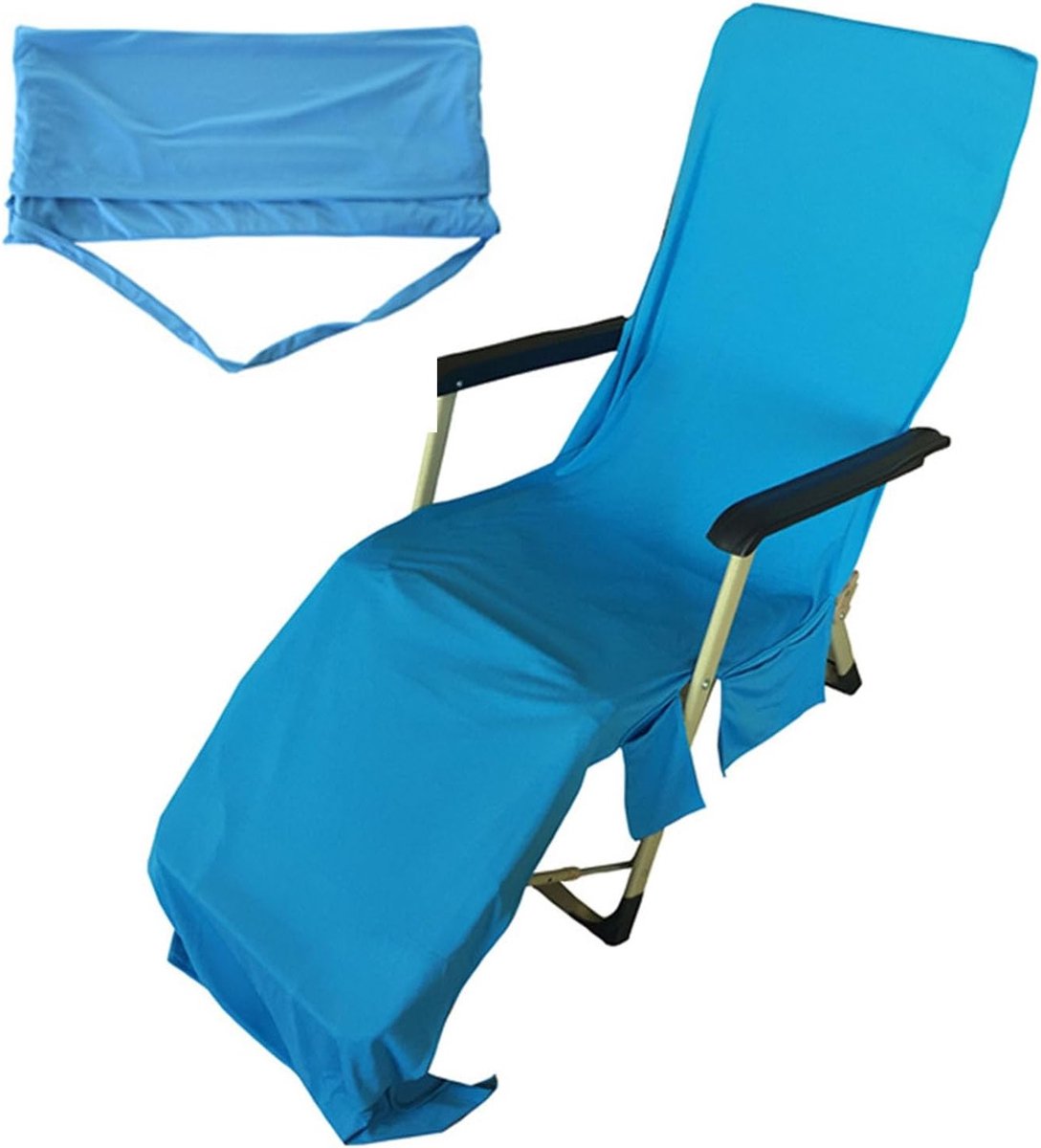 Grote Sneldrogende Microfiber Strandlaken voor Zwembad en Tuin met Opbergvakken - Lichtgewicht en Ideaal voor Vakantie, 72x23 Inch, Paars