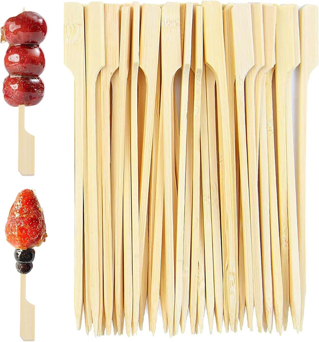 1000 stuks bamboe peddelspiesjes van 12 cm voor cocktails, barbecue, fruit en snacks