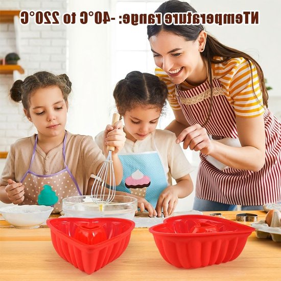 Hartvormige Bakvormen van Silicoon, 20 cm, BPA-vrij, Geschikt voor Muffins, Cupcakes, Taarten, Mousse en Pudding, Vaatwasserbestendig — afbeelding 4