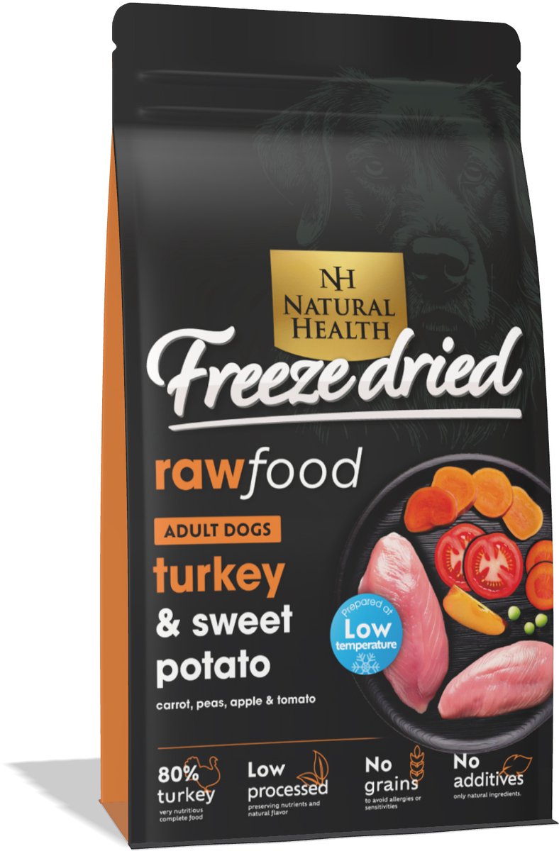 Natural Health hondenvoer Grainfree Freeze Dried Turkey 150 gram - Hond