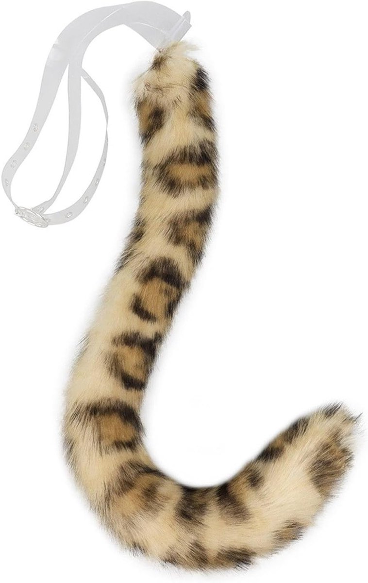 Faux Fur Kattenkostuum met Luipaardstaart voor Halloween en Kerst, Verstelbare Vosstaart, Dierenkostuum