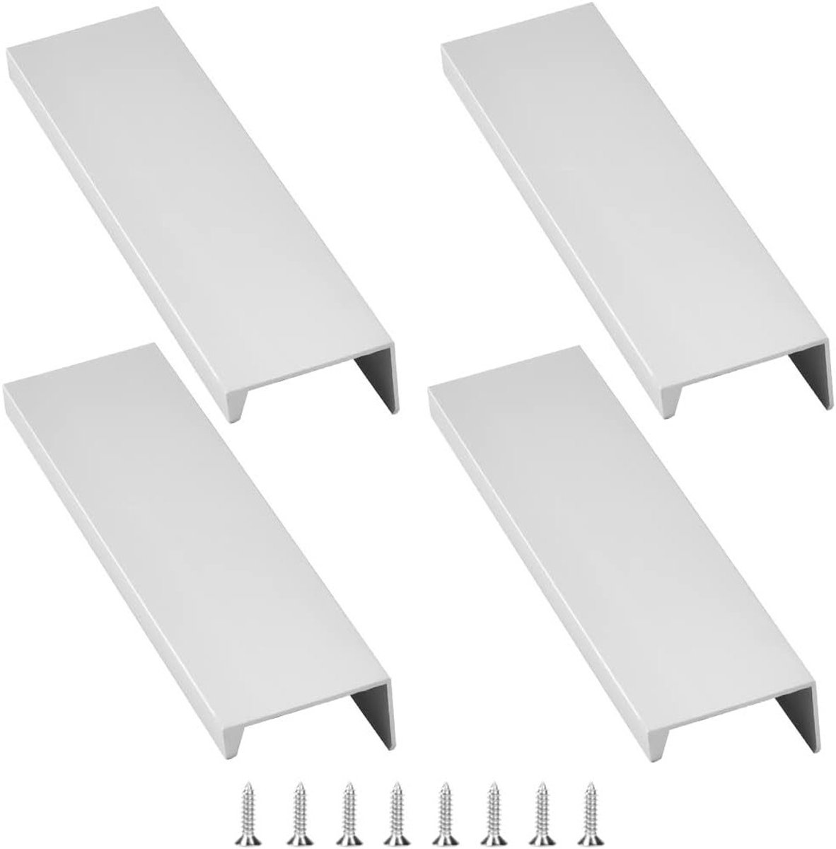 Set van 4 Verzonken Handgrepen voor Lades - Moderne Aluminium Handgrepen voor Keuken, Kasten en Meubels