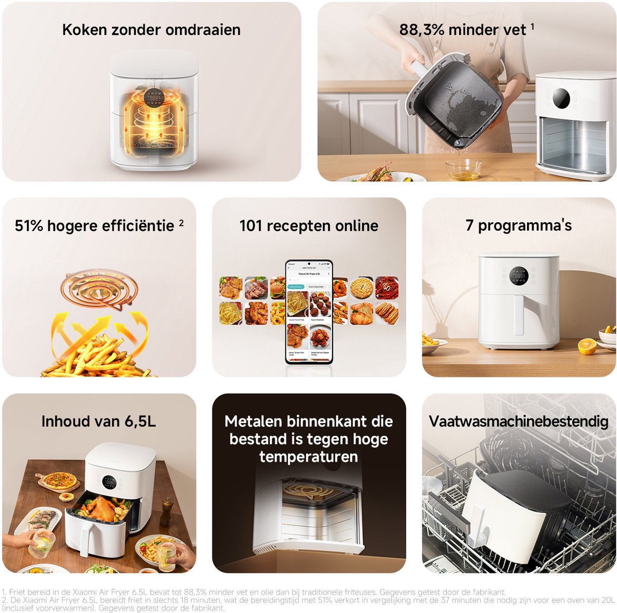 Xiaomi Smart Air Fryer Pro 6.5L Airfryer met Dubbele Lade - afbeelding 3