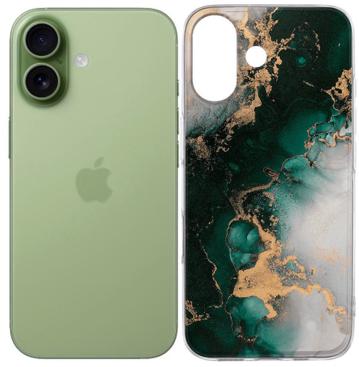 Hoesje Apple iPhone 17 Marmer Groen – Siliconen