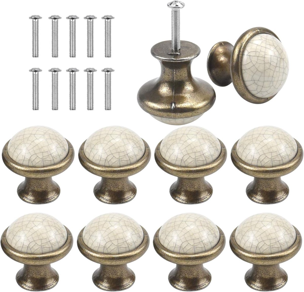 Vintage Keramische Ronde Ladeknoppen 33MM, Shabby Chic, Meubelaccessoires voor Keuken en Kasten