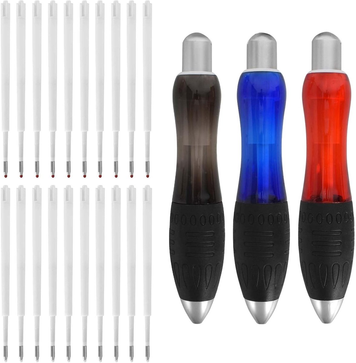 Grote Grip Vulpennen met 20 Navullingen, Lanyard Vulpennen voor Volwassenen met Tremoren en Lage Gripkracht, Handvibratiehulpmiddelen voor Mannen en Vrouwen