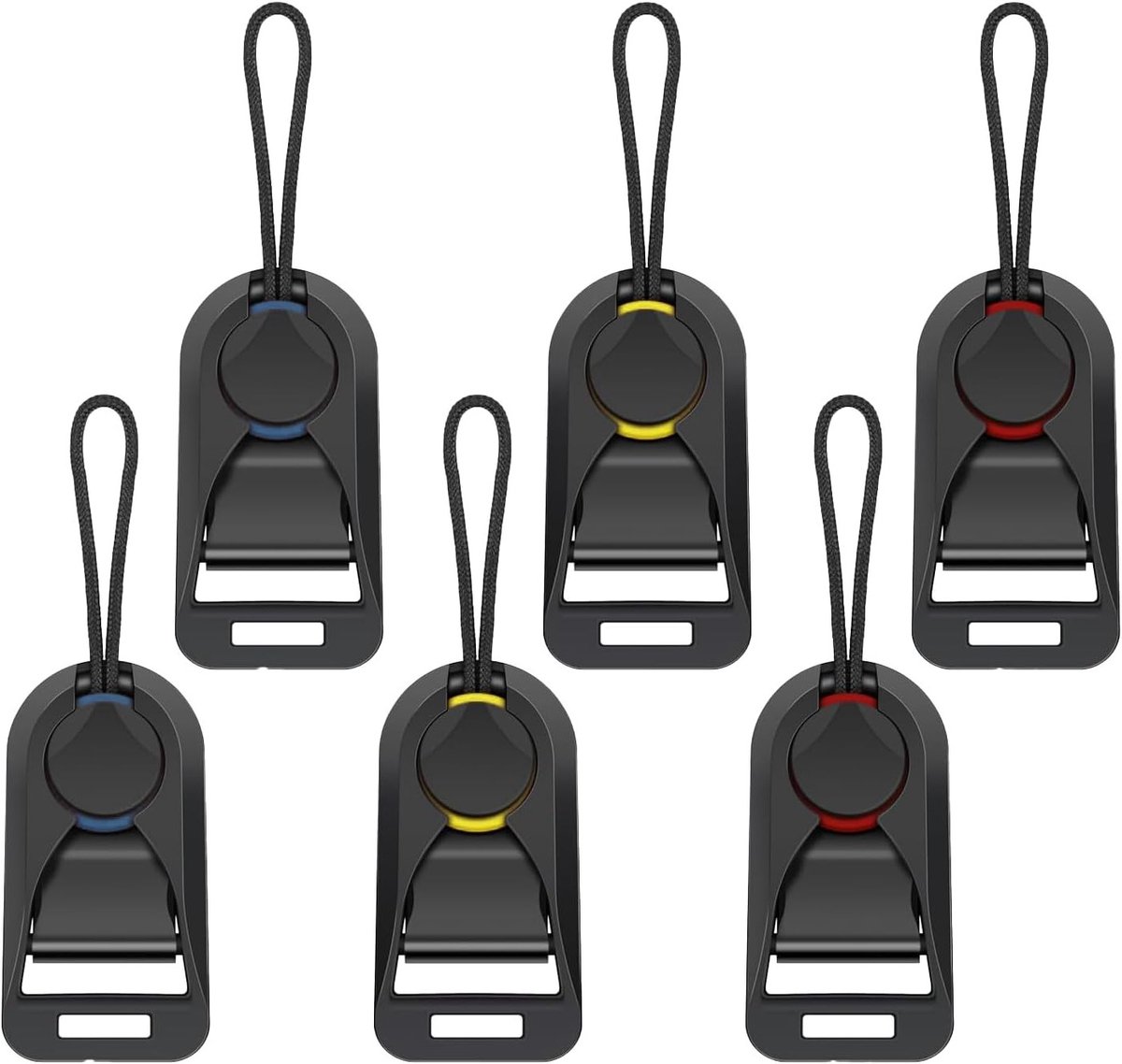 Snelle Bevestigingsgespen voor Camera Strap, 6-delige Set, Zwart en Rood, Verstelbaar en Duurzaam