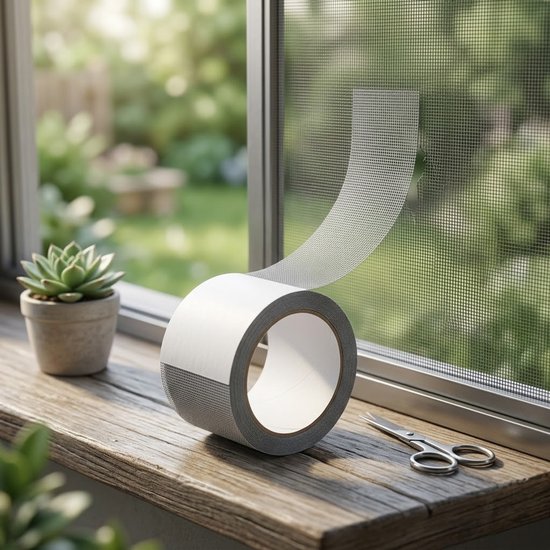 Grijze waterdichte reparatie tape voor tent luifel zeil en hor gaas zelfklevende reparatie tape anti insect scherm reparatie rol 2 meter sterke kleefstrip voor gescheurde schermen en tentdoek — afbeelding 5
