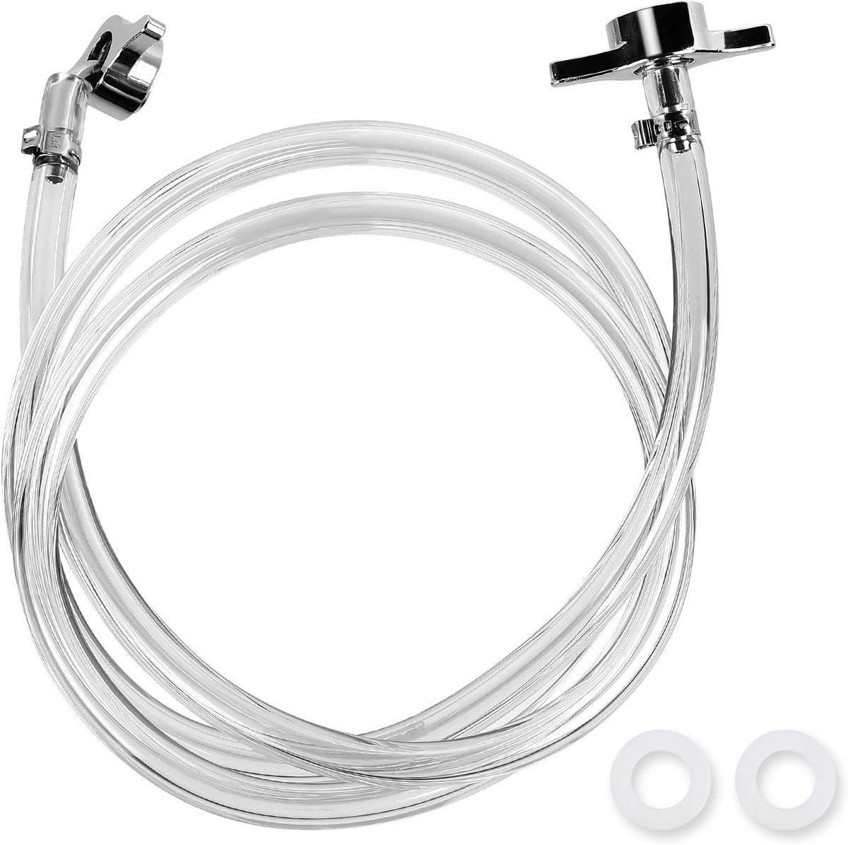 Hoge kwaliteit biertap slang van 2 meter met vleugelmoeren en O-ring, ideaal voor tapinstallaties en waterdichte afdichting