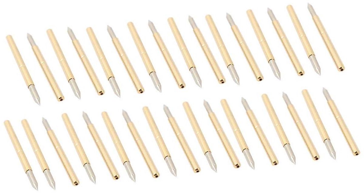 Test Probes - Testpennen - Elektronica Testen - Veerbelast Ontwerp - 33 Stuks - Goud en Zilver
