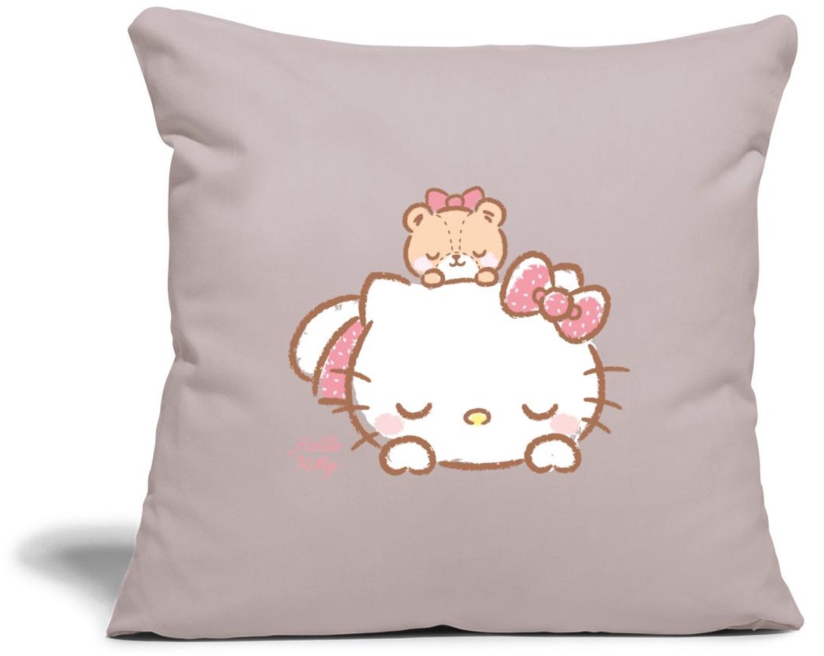 Hello Kitty Met Teddy Op Haar Rug Sierkussenhoes, 45 x 45 cm