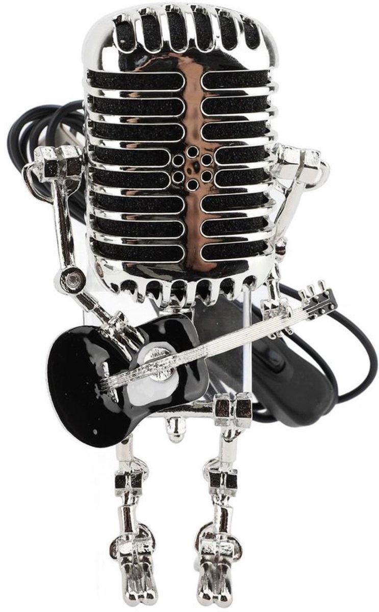 Dailygoody - Vintage Microfoon Gitaar Robot Tafellamp - Retro