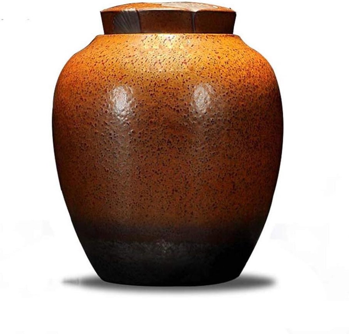 Keramische Urn - Gedenkobject As - Eeuwige Rust - Handgemaakt Proces - B 155 cm H 185 cm - Oranje