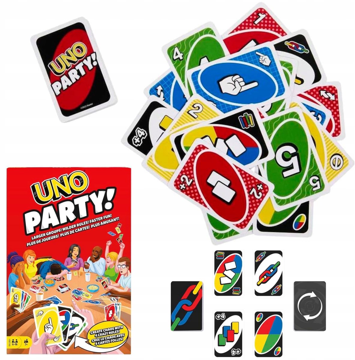 UNO Party kaartspel voor 6-16 spelers - Spannend familie- en groepsspel