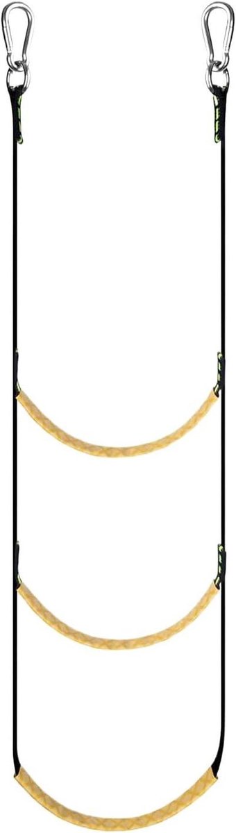 Bootladder Touwladder - Draagbare Klimladder - Veilig Instappen - Antislip Treden - 3 Treden - Zwart