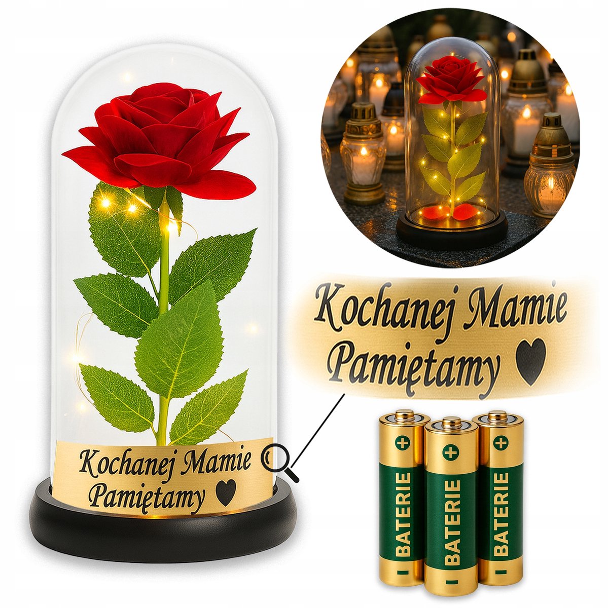 Eeuwige Roze LED Graf Lamp - Duurzaam, Met Gravure