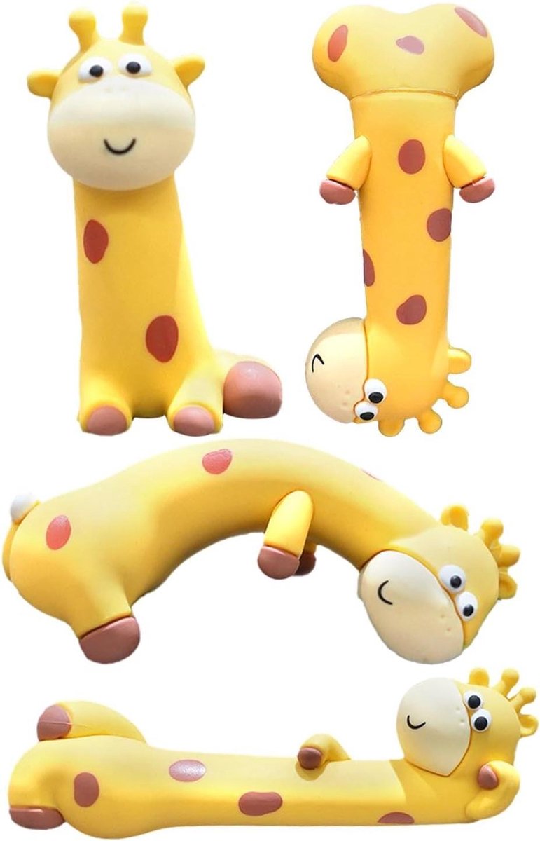 Monitor Ornament - Dierenbeeldjes - Werkplek Decoratie - Zelfklevend - 4 Stuks - Geel