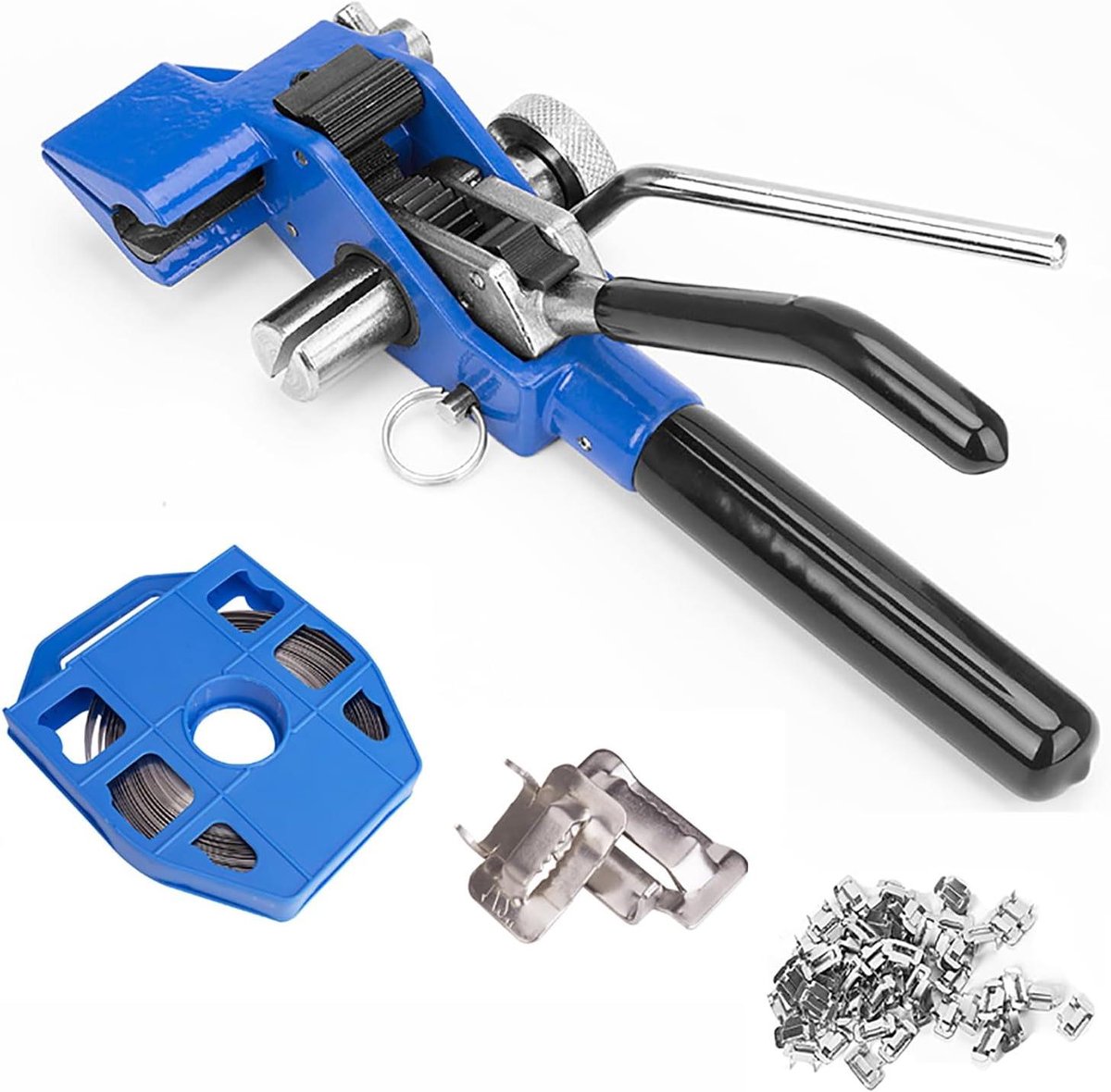 Kabelbindergereedschap Set - Omsnoeringskit - Zwaar Werk - Duurzame Staalconstructie - 30 Meter Tape - Grijs