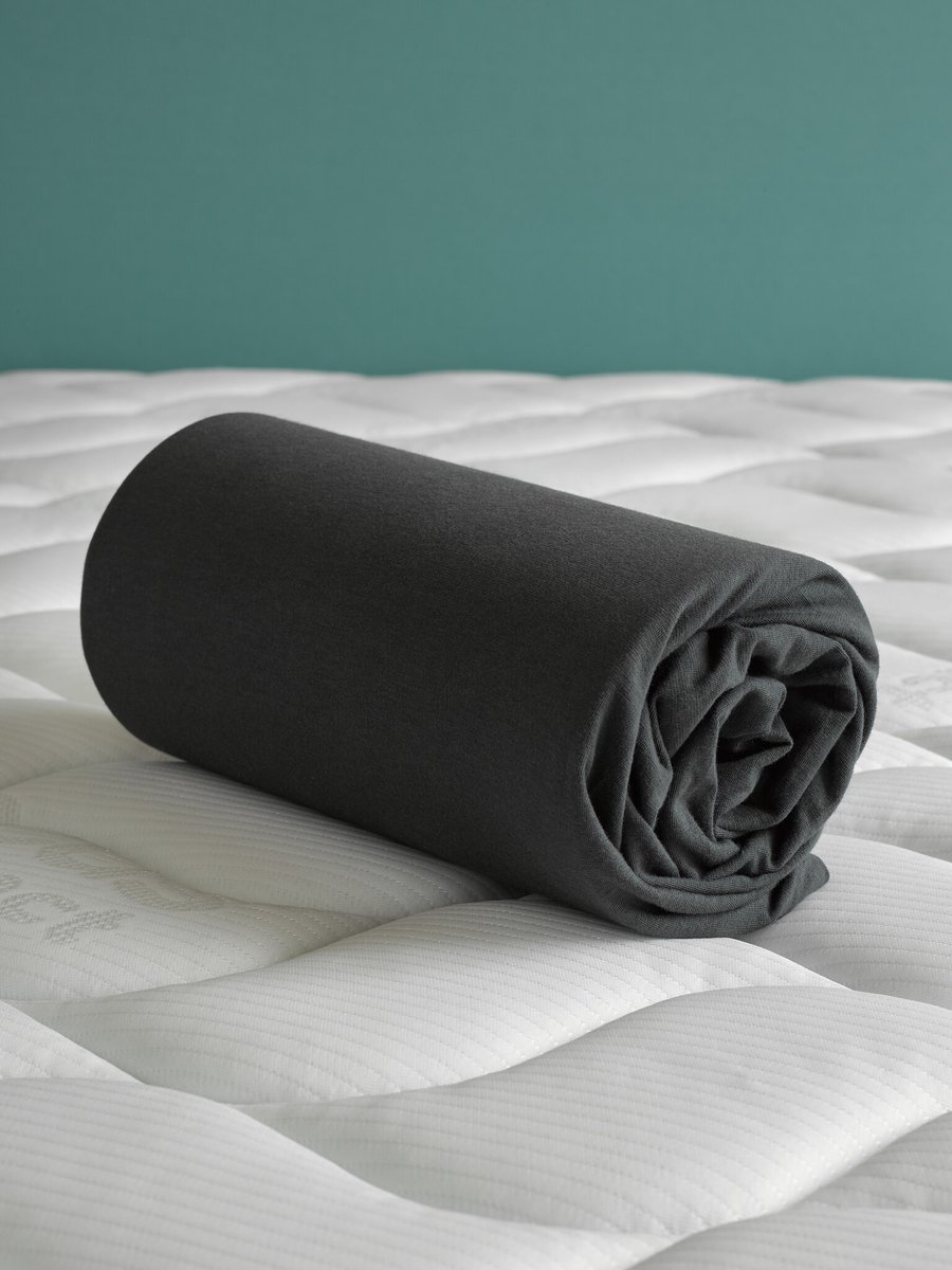 De Witte Lietaer Hoeslaken - Case Ebony - Eenpersoons - 90/100 x 200/220-h40 - Katoen Jersey